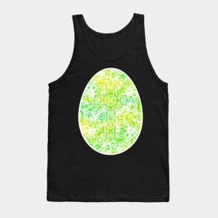 Green and White Easter Egg Pysanky Style | Cherie's Art(c)2021 Tank Top